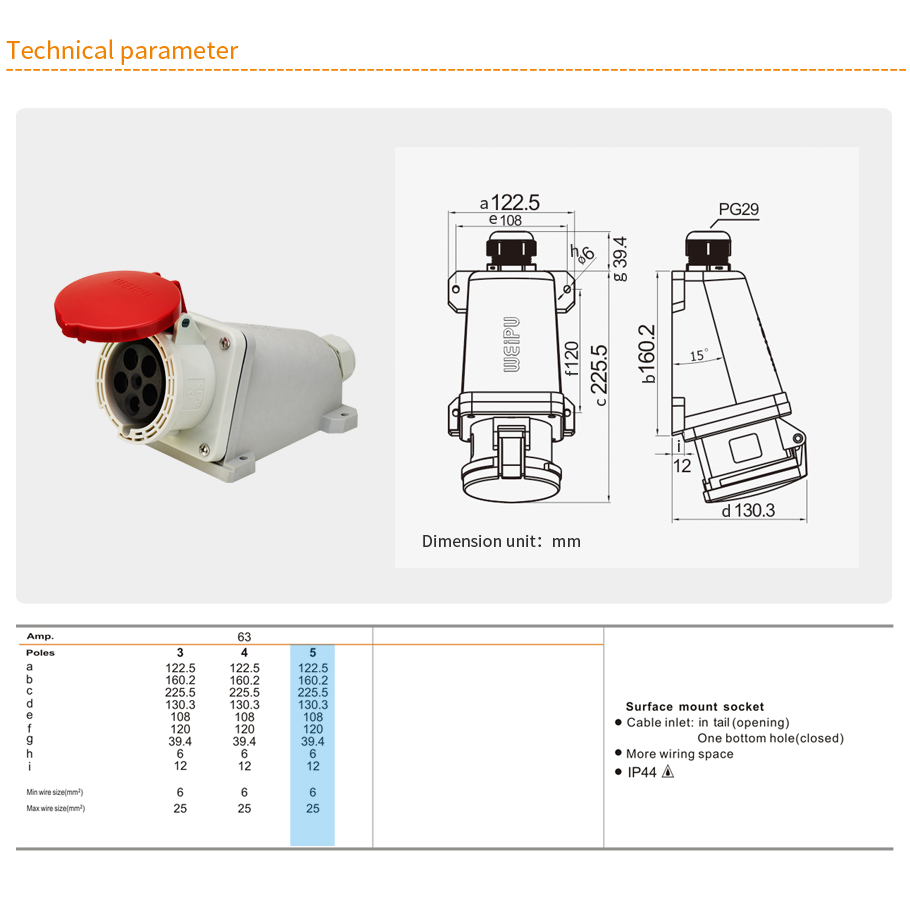 Industrial Connector - socket Supply - WEIPU